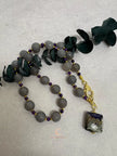 Gray Agate Amethyst Necklace – Dichroic Glass Pendant & Gold Plated Gemstone Jewelry