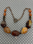 Raw Carnelian Necklace – Chunky Gemstone Antiqued Copper Statement Jewelry