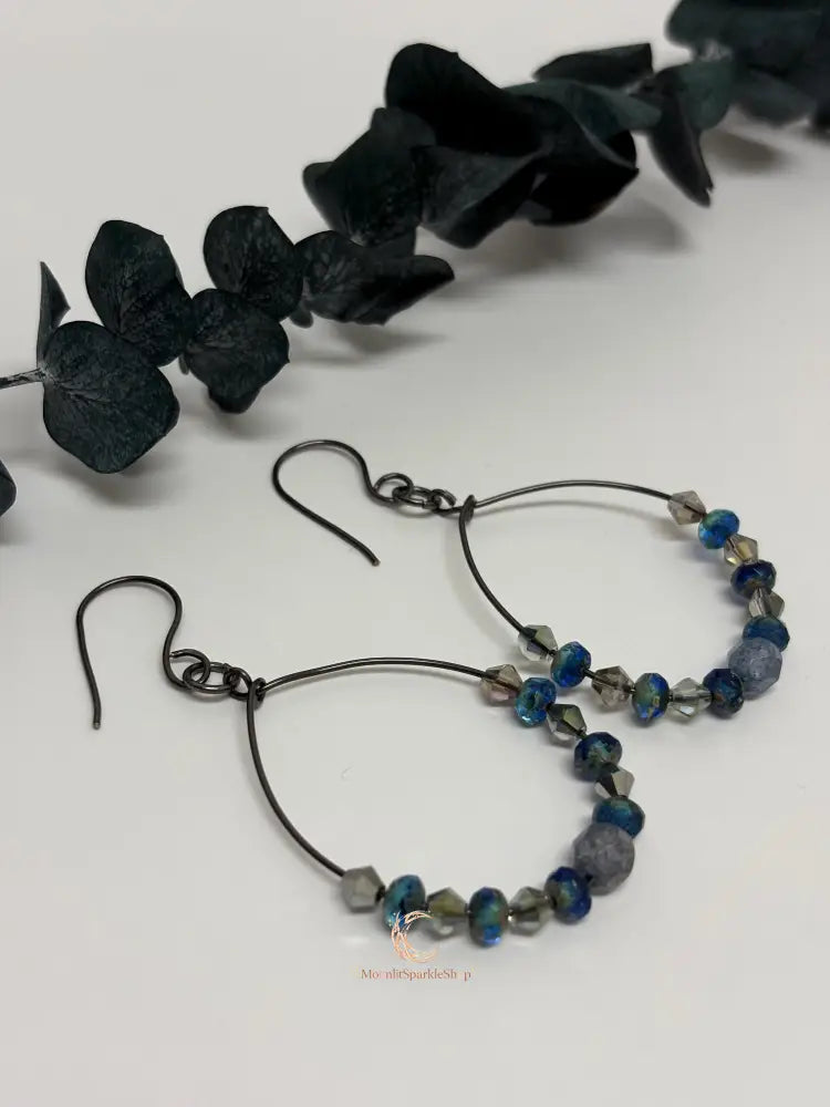 Czech Glass Crystal Teardrop Earrings – Elegant Dangle Drop Jewelry for Women