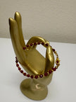 Red Andalusite Bracelet – Gold Plated Gemstone Stackable Jewelry
