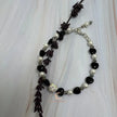 Black Onyx, Pearl & Crystal Bracelet - 7.75 Inch
