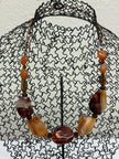 Raw Carnelian Necklace – Chunky Gemstone Antiqued Copper Statement Jewelry