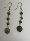 Labradorite Drop Earrings – Gold Plated French Wire Gemstone Jewelry for Women
