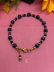 Kyanite Black Opal Bracelet - Ethiopian Opal with Gold Accents