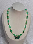 Emergence of Light Necklace - Chrysoprase, Cultured Pearl & Gold Filled with Butterfly Pendant