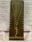 Rose Quartz Heart Pendant Necklace – Pink Crystal Waterfall 16