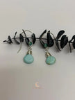 Blue Peruvian Opal Earrings – Silver Wire Wrapped Drop Gemstone Jewelry