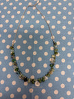 Peruvian Opal Necklace - Blue Green Crystal Sterling Silver Pendant