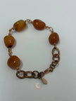 Carnelian & Copper Bracelet – Chunky Gemstone Statement Jewelry