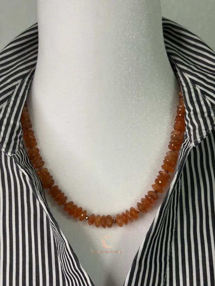 Sunstone Necklace – Copper Healing Crystal Gemstone Energy Jewelry