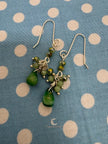 Peruvian Opal Earrings – Blue Green Gemstone Drop Dangle with Silver & Czech Crystal