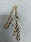 Rose Quartz Heart Pendant Necklace – Pink Crystal Waterfall 16