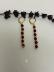Red Andalusite Earrings – Gold Plated Gemstone Drop Dangle Earrings for Women
