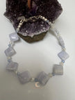 Blue Lace Agate Bracelet – Druzy Moon Charm Gemstone Crystal Jewelry