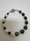 Between Shadow & Light Bracelet – Moonstone, Black Spinel & Pearl | The Knowing Collection