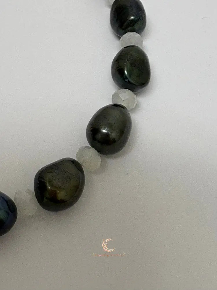 Between Shadow & Light Bracelet – Moonstone, Black Spinel & Pearl | The Knowing Collection