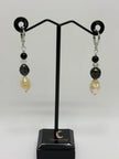 Between Shadow & Light Drop Earrings – Moonstone, Black Spinel & Pearl | The Knowing Collection