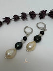 Between Shadow & Light Drop Earrings – Moonstone, Black Spinel & Pearl | The Knowing Collection