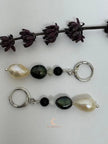 Between Shadow & Light Drop Earrings – Moonstone, Black Spinel & Pearl | The Knowing Collection