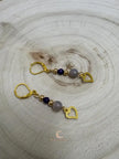 Agate Amethyst Drop Earrings – Gold Plated Gemstone Dangle Jewelry for Women