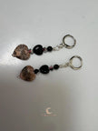 Rhodonite Heart Drop Earrings – Silver Lever Back Gemstone Jewelry