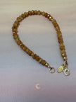 Sunstone Copper Bracelet – Handcrafted Gemstone Crystal Jewelry with Gold Accents