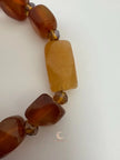 Carnelian Peach Aventurine Bracelet – Copper Leaf Clasp Gemstone Jewelry