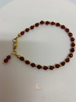 Red Andalusite Bracelet – Gold Plated Gemstone Stackable Jewelry