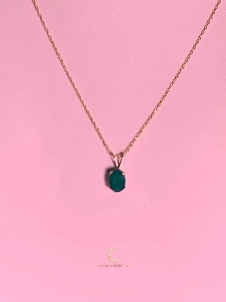 Dark Blue Ocean Opal Necklace – 14K Gold Chain & Rare Gemstone Pendant Jewelry