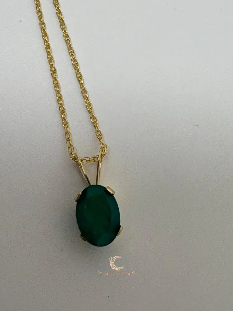 Dark Blue Ocean Opal Necklace – 14K Gold Chain & Rare Gemstone Pendant Jewelry