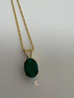 Dark Blue Ocean Opal Necklace – 14K Gold Chain & Rare Gemstone Pendant Jewelry