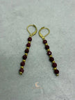 Red Andalusite Earrings – Gold Plated Gemstone Drop Dangle Earrings for Women