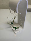 Peruvian Opal Earrings - Sterling Silver Hoop Dangles with Czech Glass Beads
