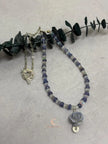 Tanzanite Opal Moonstone Necklace - Lavender Rose Pendant Sterling Silver