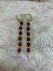 Red Andalusite Earrings – Gold Plated Gemstone Drop Dangle Earrings for Women