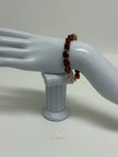 Carnelian Peach Aventurine Bracelet – Copper Leaf Clasp Gemstone Jewelry