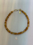 Sunstone Copper Bracelet – Handcrafted Gemstone Crystal Jewelry with Gold Accents