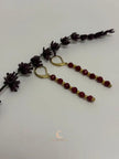Red Andalusite Earrings – Gold Plated Gemstone Drop Dangle Earrings for Women