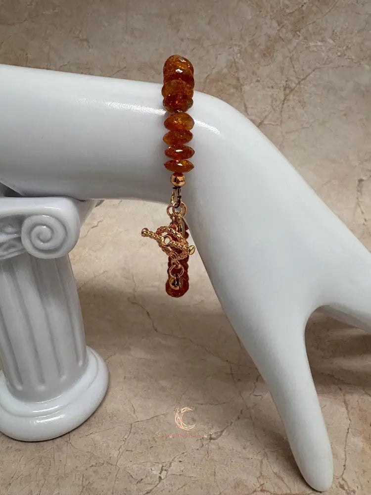 Sunstone Bracelet – Red Orange Gemstone Copper Healing Crystal Jewelry