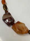 Raw Carnelian Necklace – Chunky Gemstone Antiqued Copper Statement Jewelry