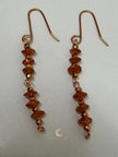 Sunstone Copper Drop Earrings – Handmade Healing Crystal Gemstone Jewelry