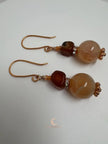 Carnelian and Agate Drop Earrings – Handcrafted Copper Boho Gemstone Jewelry