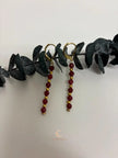 Red Andalusite Earrings – Gold Plated Gemstone Drop Dangle Earrings for Women