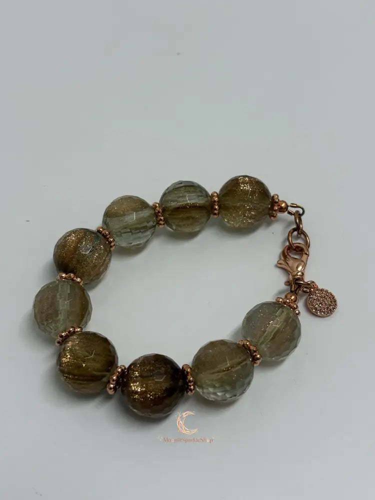 Rutilated Quartz Bracelet - Handmade Copper Gemstone Jewelry