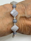 Blue Lace Agate, & Moonstone Peace Bracelet - MoonlitSparkleShop