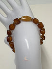 Carnelian Peach Aventurine Bracelet – Copper Leaf Clasp Gemstone Jewelry