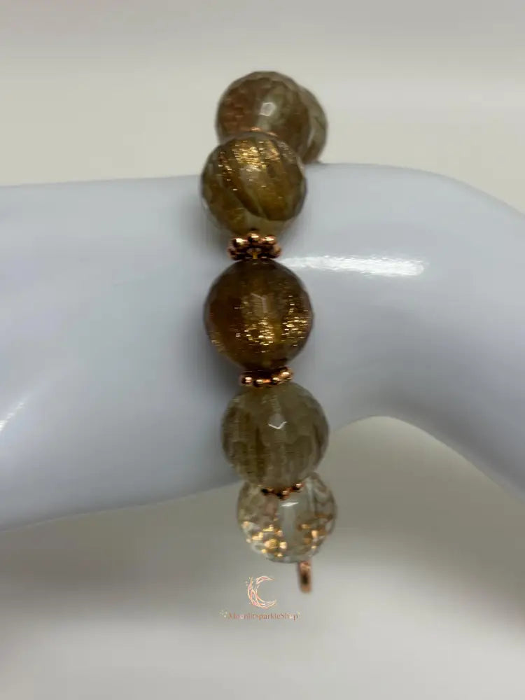 Rutilated Quartz Bracelet - Handmade Copper Gemstone Jewelry