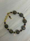 Amethyst Agate Bracelet – Gold Beaded Gemstone Crystal Jewelry for Women