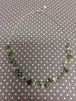 Peruvian Opal Necklace - Blue Green Crystal Sterling Silver Pendant