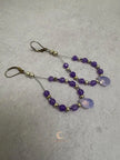 Lavender Quartz Drop Earrings - Czech Crystal Teardrop Sterling Silver